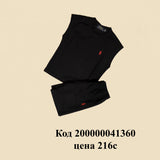 Короткий пижамный комплект из хлопка, однотонный