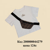 Футболка с принтом поясной сумки Fendi