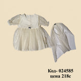 Платье для девочек Shoppers Brocade Round Neck с белым оттенком