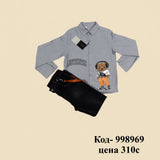 grey cartoon print SHIRT FOR MEN with shorts