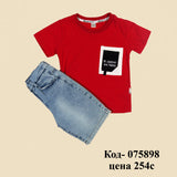 red t-shirt with shorts for boy