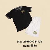 Комплект детской одежды Thom Browne: рубашка-поло и классические шорты с четырьмя полосками