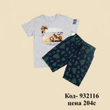 Pure Cotton Gray Black T-Shirt With Shorts For Boys - Clothing Set